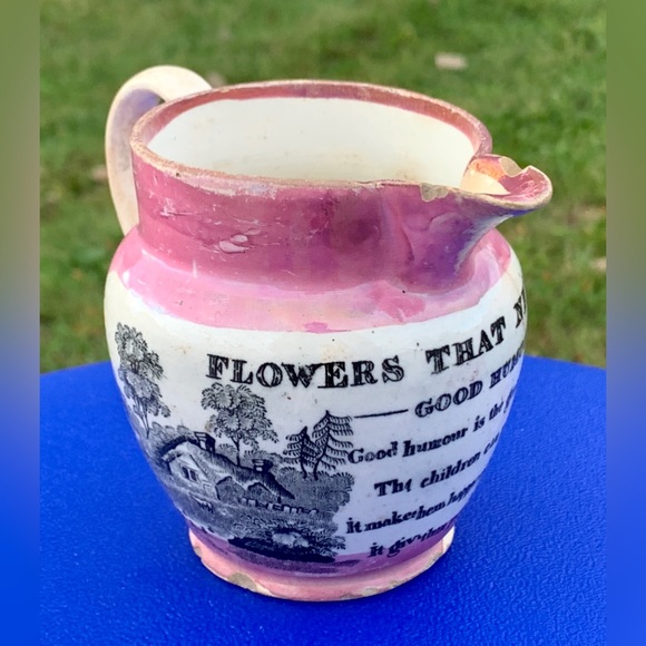 Circa 1805 Pink Lustre Sunderland GOOD HUMOUR Creamer Jug Pitcher - Picture 9 of 16